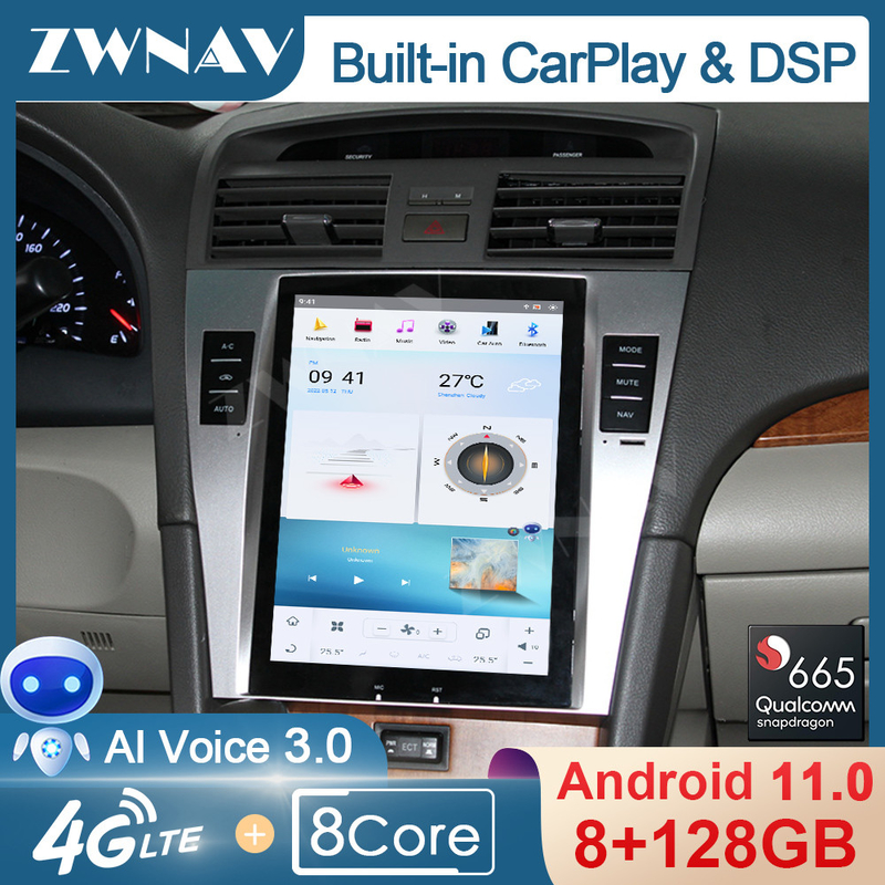 Joueur 128G Android 11 d'autoradio de 10,4 pouces pour Toyota Camry 40 2007-2011