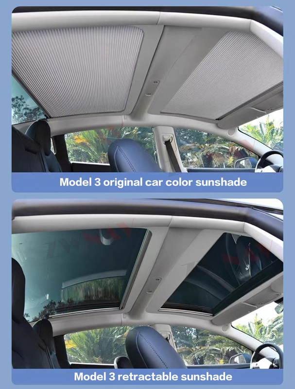 Toit en verre de dessus du Tesla Model 3/Y de parasol de toit escamotable
