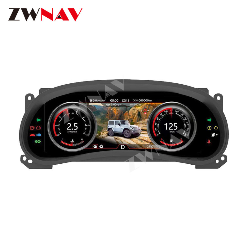 12,3 &quot;affichage de groupe d'instruments numériques LCD Jeep Wrangler voiture tableau de bord navigation GPS