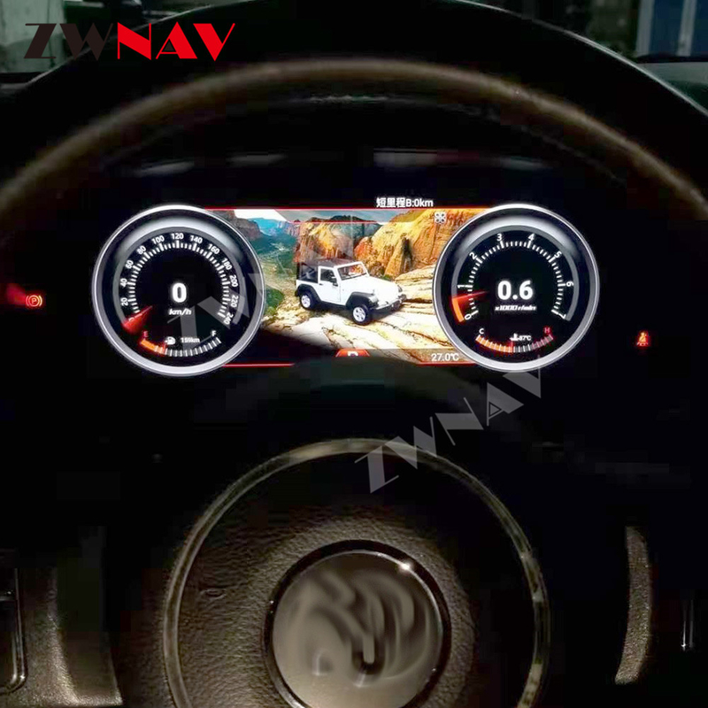 12,3 &quot;affichage de groupe d'instruments numériques LCD Jeep Wrangler voiture tableau de bord navigation GPS