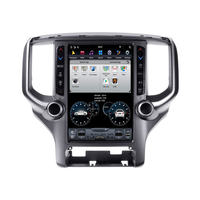 Unité stéréo PX6 de tête de Dogde Ram Single Din Android Car 12,1 pouces