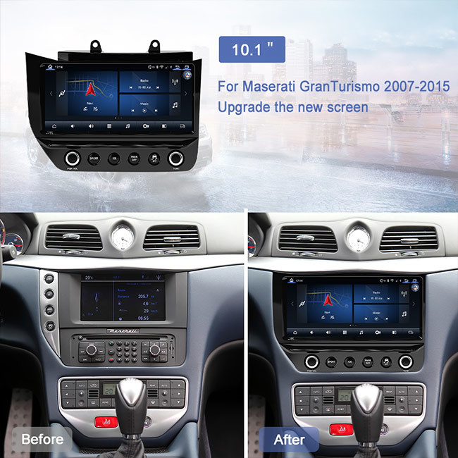 Fibre de carbone d'écran de noir de fasce d'autoradio d'Android 10 pour Maserati GT/GC GranTurismo