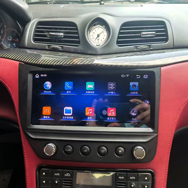 Fibre de carbone d'écran de noir de fasce d'autoradio d'Android 10 pour Maserati GT/GC GranTurismo