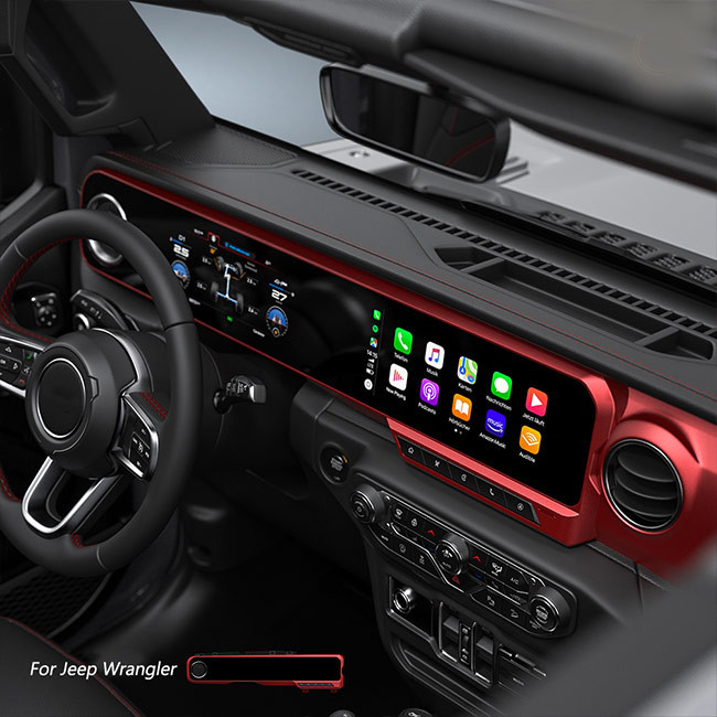 Écran de lecteur multimédia de voiture de groupe de Digital double pour Jeep Wrangler JL 2018-2021